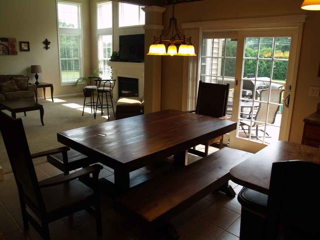 Handmade wood table and custom dining room furniture